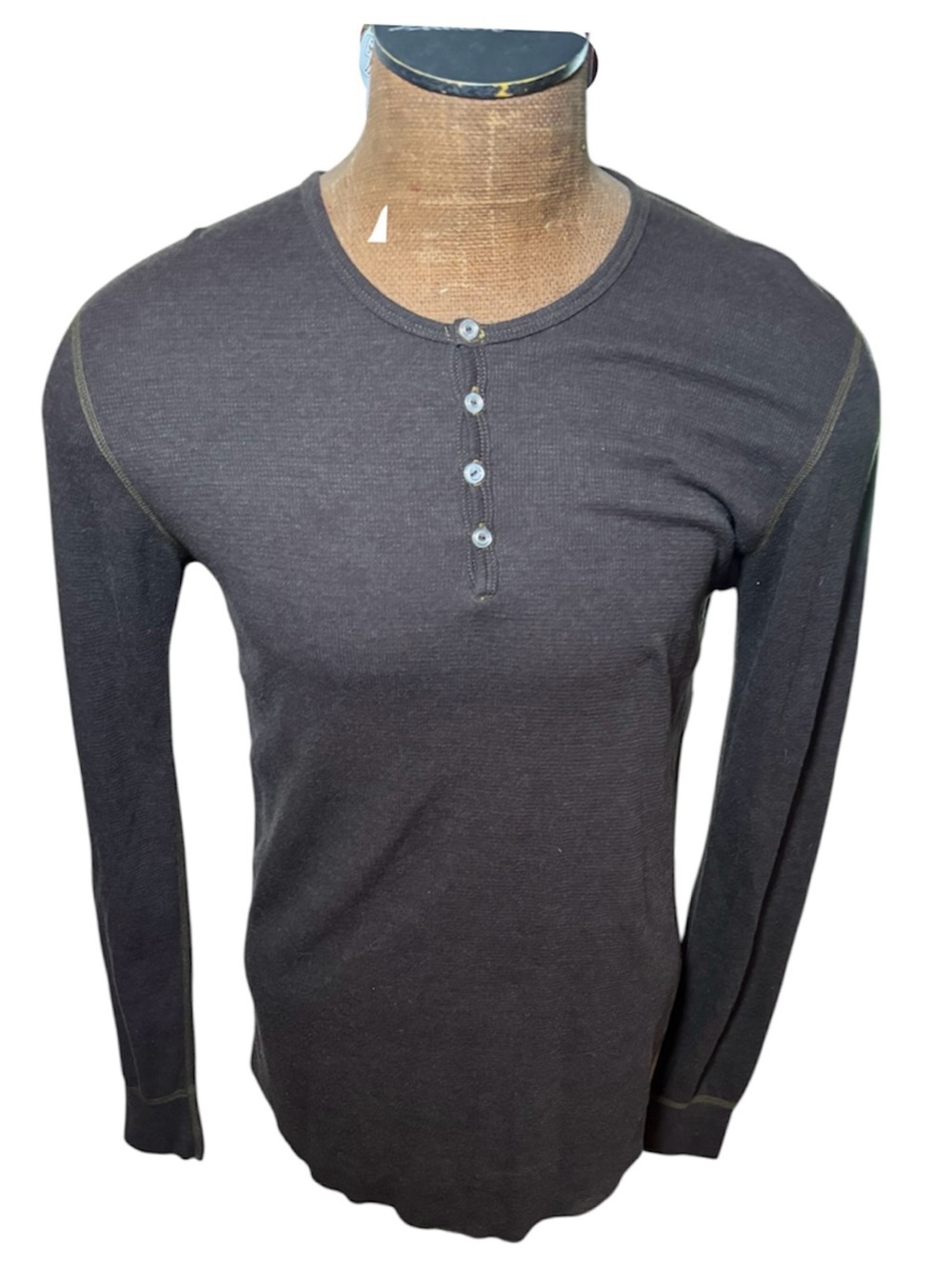 Standard American Long-Sleeve Henley Shirt - Size L